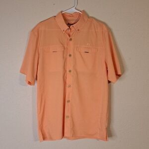 Mojo orange button down shirt size medium